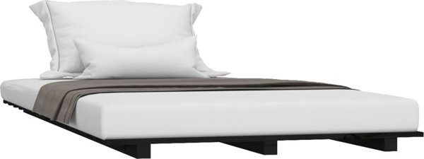 vidaXL Σκελετός κρεβατιού, μαύρος, 90x190 εκ., μασίφ πεύκο