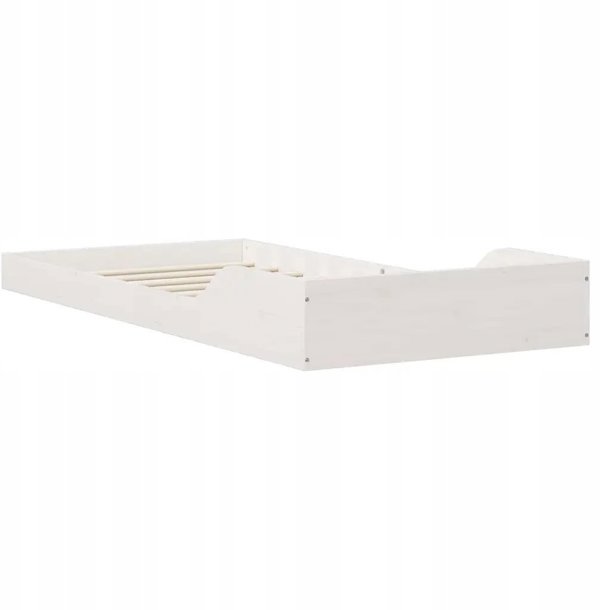 vidaXL Πλαίσιο κρεβατιού Λευκό 80 x 200 cm Μασίφ ξύλο πεύκου