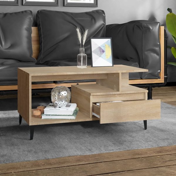 vidaXL Τραπεζάκι Καφέ Sonoma Δρυς 90x49x45 εκ.