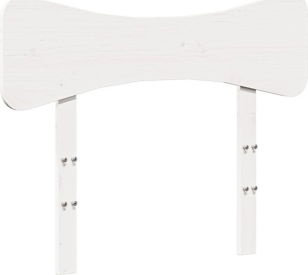 vidaXL Λευκή Κορνίζα Κρεβατιού, 100x200 cm, Μασίφ Πεύκο