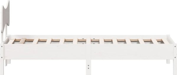 vidaXL Λευκή Κορνίζα Κρεβατιού, 100x200 cm, Μασίφ Πεύκο