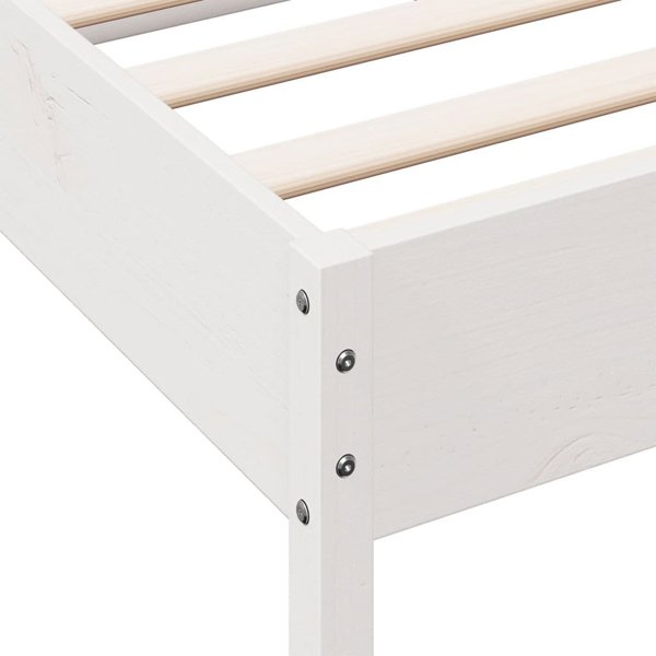 vidaXL Λευκή Κορνίζα Κρεβατιού, 100x200 cm, Μασίφ Πεύκο