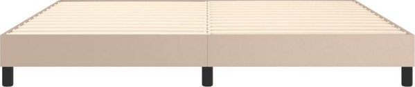 vidaXL Κρεβάτι κοντινεντάλ, καπουτσίνο, 200x200 cm με δερματίνη