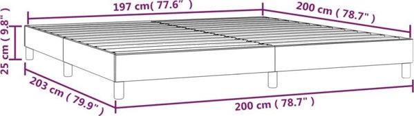 vidaXL Κρεβάτι κοντινεντάλ, καπουτσίνο, 200x200 cm με δερματίνη