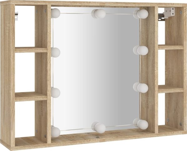 Szafka z lustrem i oswietleniem LED dab sonoma 76x15x55 cm