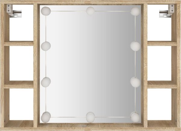 Szafka z lustrem i oswietleniem LED dab sonoma 76x15x55 cm