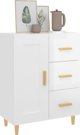 vidaXL Ντουλάπι, λευκό γυαλιστερό, 69,5x34x90 εκ, υλικό ξύλου