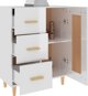 vidaXL Ντουλάπι, λευκό γυαλιστερό, 69,5x34x90 εκ, υλικό ξύλου