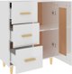 vidaXL Ντουλάπι, λευκό γυαλιστερό, 69,5x34x90 εκ, υλικό ξύλου