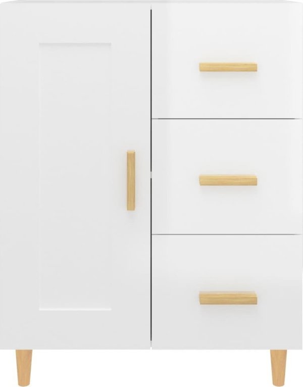vidaXL Ντουλάπι, λευκό γυαλιστερό, 69,5x34x90 εκ, υλικό ξύλου