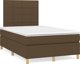 vidaXL Κρεβάτι Continental με στρώμα, καφέ, ύφασμα, 120x200 cm