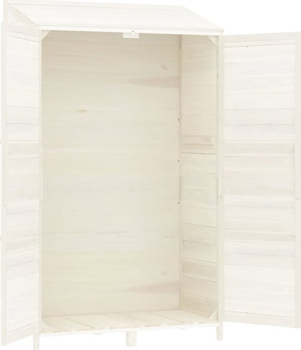 vidaXL Szopa ogrodowa, λευκή, 102x52x174,5 εκ, από μασίφ ξύλο έλατου