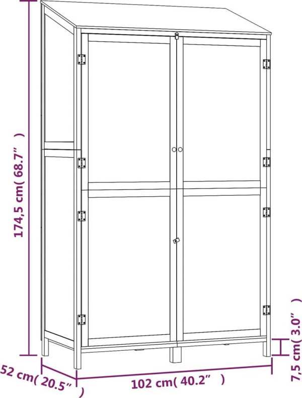 vidaXL Szopa ogrodowa, λευκή, 102x52x174,5 εκ, από μασίφ ξύλο έλατου