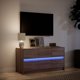 vidaXL Έπιπλο τηλεόρασης με LED, καφέ δρυς, 100x34x50 εκ.