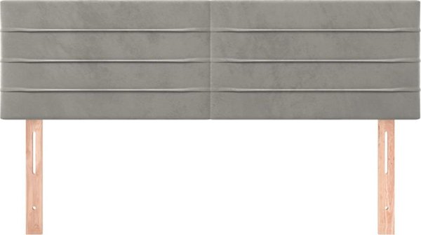 vidaXL Προσκέφαλα κρεβατιού, 2 τεμ., γκρι, 72x5x78/88 cm, βελούδινα