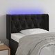 vidaXL Zaglowek do lozka z LED, czarny, 83x16x78/88 cm, aksamit
