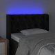 vidaXL Zaglowek do lozka z LED, czarny, 83x16x78/88 cm, aksamit