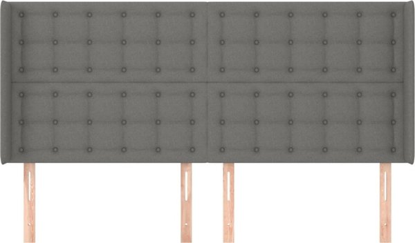 vidaXL Zaglok uszak, ciemnoszary, 203x16x118/128 cm, tkanina