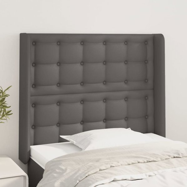 vidaXL Γωνιακό προσκέφαλο uszak, γκρι, 103x16x118/128 cm, τεχνητό δέρμα