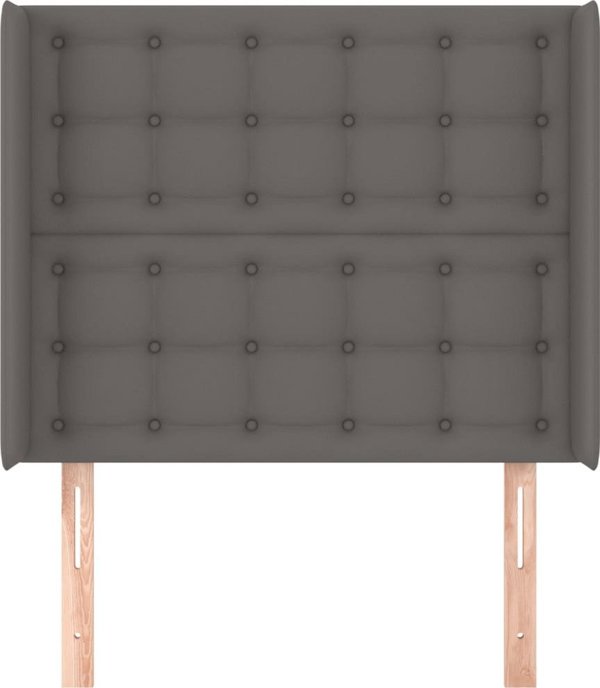 vidaXL Γωνιακό προσκέφαλο uszak, γκρι, 103x16x118/128 cm, τεχνητό δέρμα