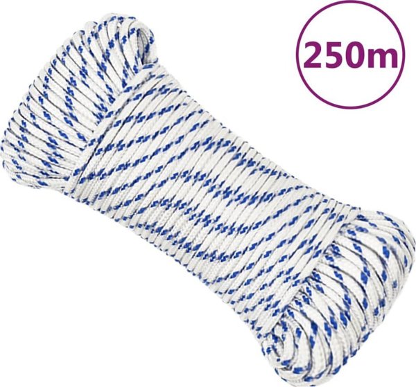 vidaXL Ναυτικό σχοινί λευκό, 4 mm, 250 m, πολυπροπυλένιο