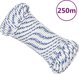 vidaXL Ναυτικό σχοινί λευκό, 4 mm, 250 m, πολυπροπυλένιο