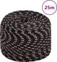 vidaXL ναυτικό σκοινί, μαύρο, 8 mm, 25 m, πολυπροπυλένιο