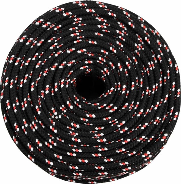 vidaXL ναυτικό σκοινί, μαύρο, 8 mm, 25 m, πολυπροπυλένιο