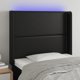vidaXL Κεφαλάρι κρεβατιού με LED, μαύρο, 93x16x118/128 εκ., συνθετικό δέρμα