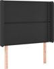 vidaXL Κεφαλάρι κρεβατιού με LED, μαύρο, 93x16x118/128 εκ., συνθετικό δέρμα