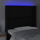 vidaXL Κεφαλάρι κρεβατιού με LED, μαύρο, 93x16x118/128 εκ., συνθετικό δέρμα