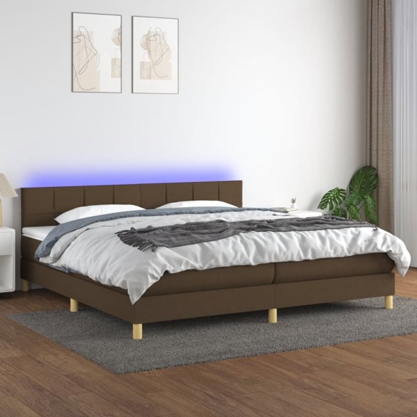 vidaXL Λίκνο Κοντινεντάλ με Στρώμα, Καφέ, 200x200 cm, Ύφασμα