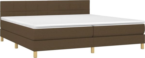 vidaXL Λίκνο Κοντινεντάλ με Στρώμα, Καφέ, 200x200 cm, Ύφασμα