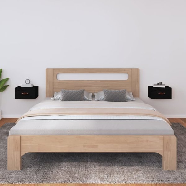 vidaXL Κρεμαστά κομοδίνα, σετ 2 τεμαχίων, 40x29,5x22 cm, μαύρα