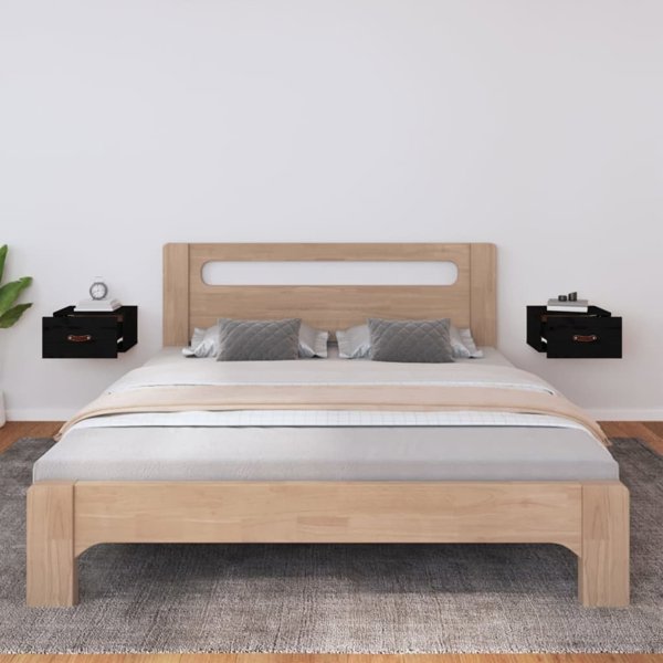 vidaXL Κρεμαστά κομοδίνα, σετ 2 τεμαχίων, 40x29,5x22 cm, μαύρα
