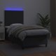 vidaXL Κρεβάτι κοντινεντάλ με στρώμα και LED, μαύρο οικο-δέρμα, 100x200 cm