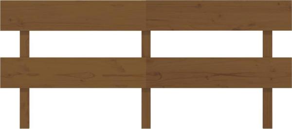 vidaXL Κεφαλάρι κρεβατιού καφέ 204x3x81 cm από μασίφ πεύκο