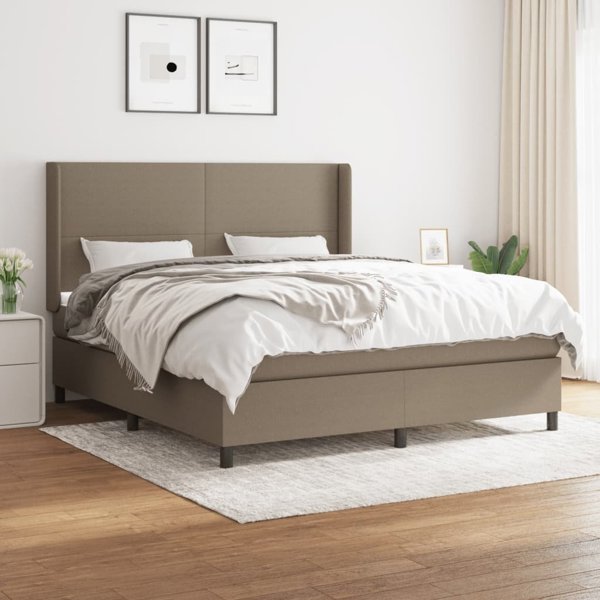 vidaXL Κρεβάτι continental με στρώμα, ταουπέ, ύφασμα, 160x200 cm