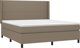 vidaXL Κρεβάτι continental με στρώμα, ταουπέ, ύφασμα, 160x200 cm