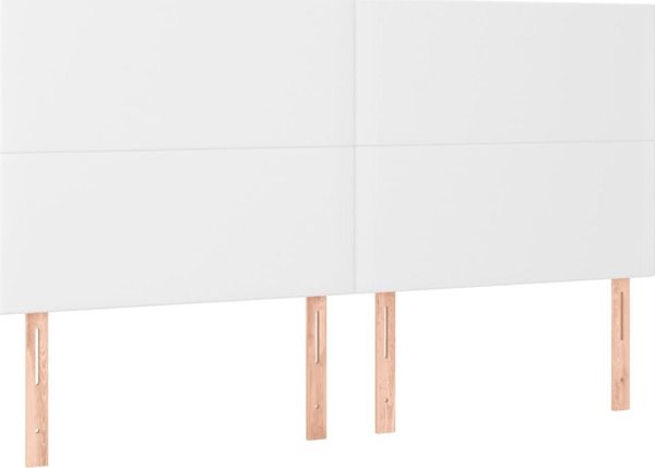 vidaXL Κεφαλάρι για κρεβάτι, λευκό, 160x5x118/128 cm, συνθετικό δέρμα