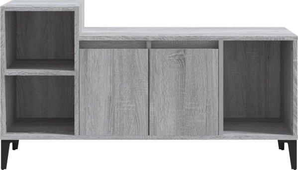 vidaXL Έπιπλο τηλεόρασης, γκρι δρυς Sonoma, 100x35x55 cm