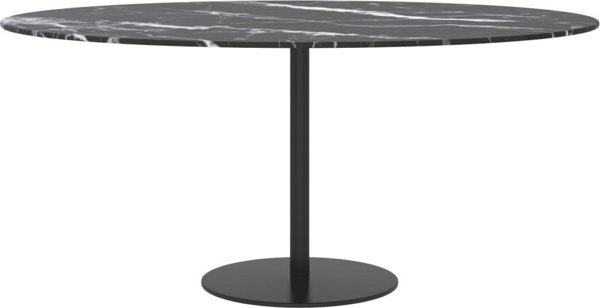 vidaXL Πάγκος Τραπεζιού, Μαύρος, 90x1 cm, γυαλί με σχέδιο μαρμάρου