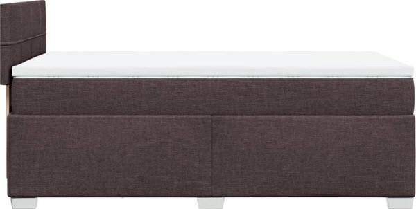 vidaXL Κρεβάτι Continental με στρώμα, καφέ, ύφασμα, 100x200 cm