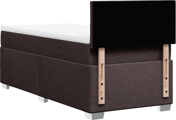 vidaXL Κρεβάτι Continental με στρώμα, καφέ, ύφασμα, 100x200 cm