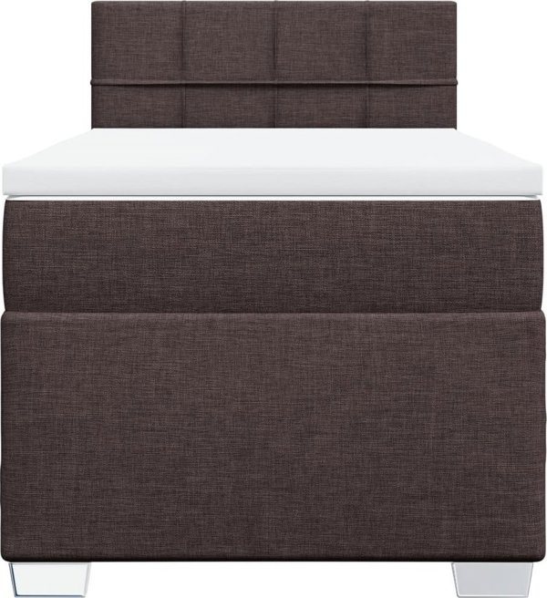 vidaXL Κρεβάτι Continental με στρώμα, καφέ, ύφασμα, 100x200 cm