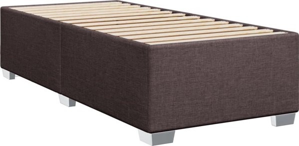 vidaXL Κρεβάτι Continental με στρώμα, καφέ, ύφασμα, 100x200 cm
