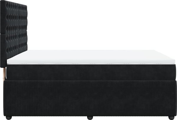 vidaXL Κρεβάτι continental με στρώμα, μαύρο, βελούδο, 140x190 εκ.