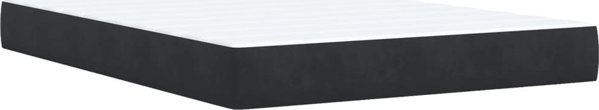 vidaXL Κρεβάτι continental με στρώμα, μαύρο, βελούδο, 140x190 εκ.