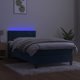 vidaXL Κρεβάτι kontynentalne με στρώμα και LED, μπλε βελούδο 100x200 εκ.