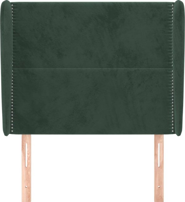 vidaXL Zaglowek uszak, ciemnozielony, 93x23x118/128 cm, aksamit